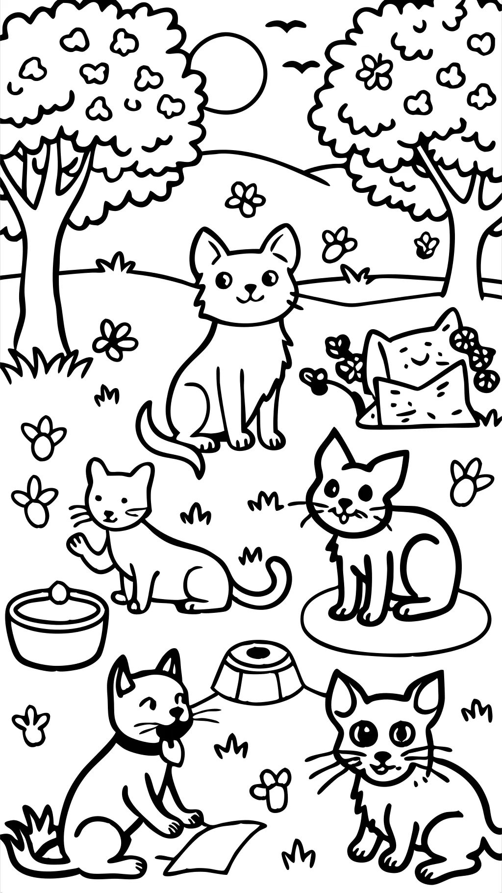 dogs and cats coloring pages